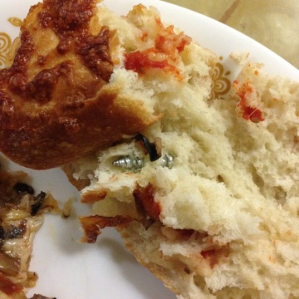Baldwin Park Pizza - YES, that is a screw BAKED into the pizza. Didn't even offer us a refund!!!! - Pizza Near Me - Baldwin Park, California