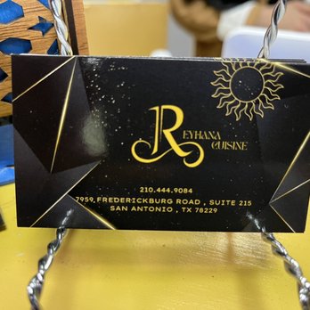 Reyhana Cuisine - Business card - Middle Eastern Near Me - San Antonio, Texas Reyhana Cuisine - Business card - Middle Eastern Near Me - San Antonio, Texas