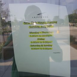 Posted the same day the hours changed - no notice to club members