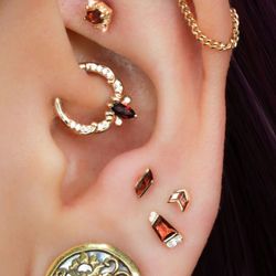 Master Pierce - Ear project with jewelry by Buddha Jewelry. 
All with genuine stones .