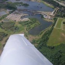 Red Pine Campground - Aerial view of the water, and the park itself