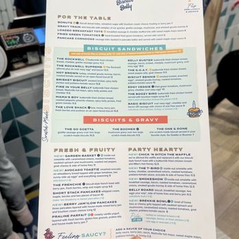 Biscuit Belly - Seaboard Station - Front of Menu - Breakfast & Brunch Near Me - Raleigh, North Carolina
