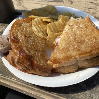 Kickshaws - Tuna melt-missing one bite. - Food Trucks Near Me - Hanapepe, Hawaii Kickshaws - Tuna melt-missing one bite. - Food Trucks Near Me - Hanapepe, Hawaii