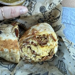 Double bacon breakfast burrito Double bacon breakfast burrito