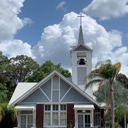Fellsmere Historical Church - The Church & cool clouds