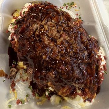 Texas Best BBQ - Loaded Barrel Baked potato with chopped beef brisket!!!! - Barbeque Near Me - Denison, Texas Texas Best BBQ - Loaded Barrel Baked potato with chopped beef brisket!!!! - Barbeque Near Me - Denison, Texas