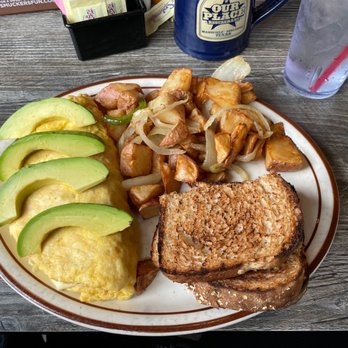 Our Place Restaurant - California Omelette for those that love eggs and Avocado.  Great portioned! - New American Near Me - Mansfield, Texas