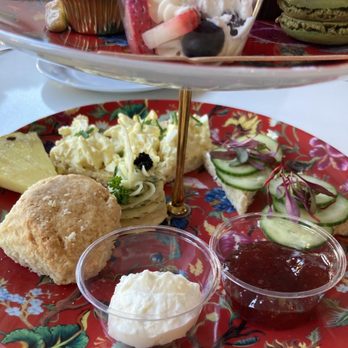 Malaya Tea Room - Gluten free offering-- except oddly, here is a gluten-full scone?  That was weird - Tea Rooms Near Me - Alameda, California