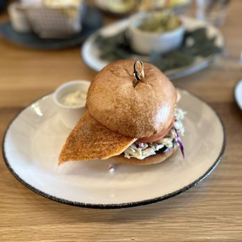 Pacific Coast Fish - Salmon burger delicious a must try. We will be back. - Seafood Near Me - Seal Beach, California Pacific Coast Fish - Salmon burger delicious a must try. We will be back. - Seafood Near Me - Seal Beach, California
