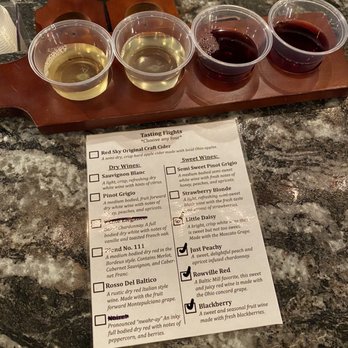 Baltic Mill Winery - Wine flight options - Wineries Near Me - Baltic, Ohio