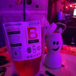 Blood bag and the coffee chocolate drink Blood bag and the coffee chocolate drink