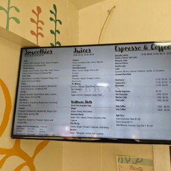 Vibras Juice Bar - Menu of smoothies, juices, and caffeine - Coffee & Tea Near Me - Lone Pine, California