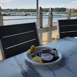 The Clam Bar At Bridge Marine - A good day for clams by the water.