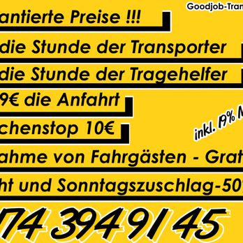 Good Job Transporte - Möbeltaxi Preise - Movers Near Me - Glinde, SH