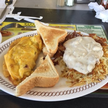Waffle House - Ham and cheese omelet with country gravy over hash - Breakfast & Brunch Near Me - Bethlehem, Pennsylvania Waffle House - Ham and cheese omelet with country gravy over hash - Breakfast & Brunch Near Me - Bethlehem, Pennsylvania