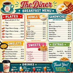 The Diner - Breakfast Menu