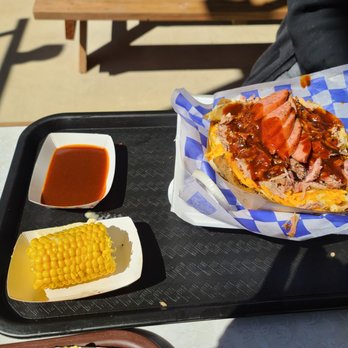 DUNCAN BBQ - a sandwich and corn on the cob - Barbeque Near Me - Lone Oak, Texas DUNCAN BBQ - a sandwich and corn on the cob - Barbeque Near Me - Lone Oak, Texas