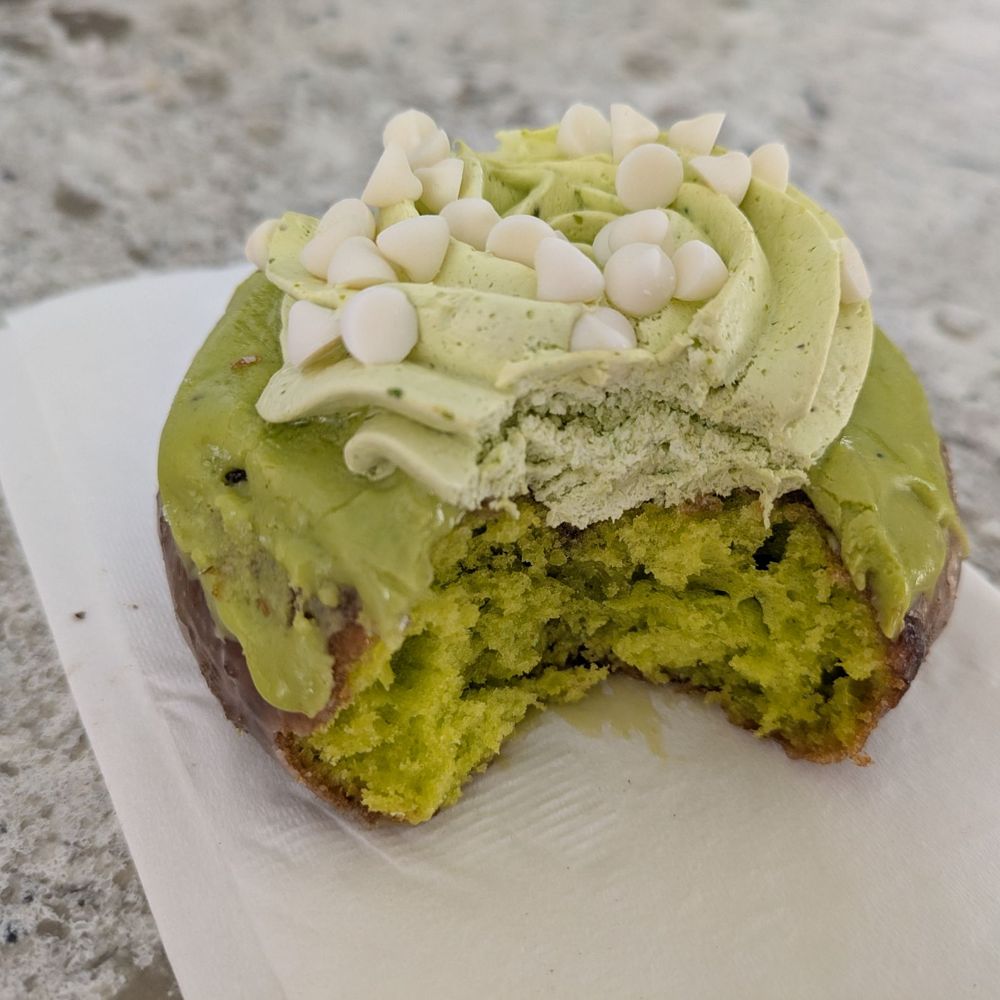 Pinkbox Doughnuts - @endoedibles on Instagram 05/31/25 Green Machine 2.0 - Pistachio Cake Doughnut, Glaze, Pistachio Whip, White Chocolate - Donuts Near Me - Las Vegas, Nevada Pinkbox Doughnuts - @endoedibles on Instagram 05/31/25 Green Machine 2.0 - Pistachio Cake Doughnut, Glaze, Pistachio Whip, White Chocolate - Donuts Near Me - Las Vegas, Nevada