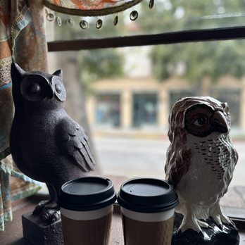 The Night Owl - two coffee cups and a statue of an owl - Coffee & Tea Near Me - Fullerton, California The Night Owl - two coffee cups and a statue of an owl - Coffee & Tea Near Me - Fullerton, California