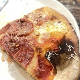 A slice of pepperoni pizza