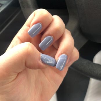 Heritage Nail Spa - Ring finger is all bumpy and weird. Thumb got messed up because I moved it after she left and she didn't let me know it would still be wet. - Nail Salons Near Me - Wake Forest, North Carolina