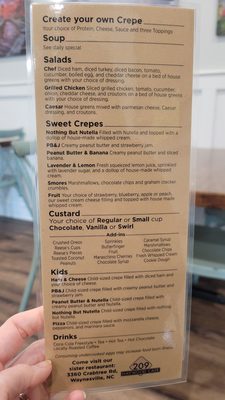 Menu photo 2 Crepe & Custard Lake Junaluska, NC