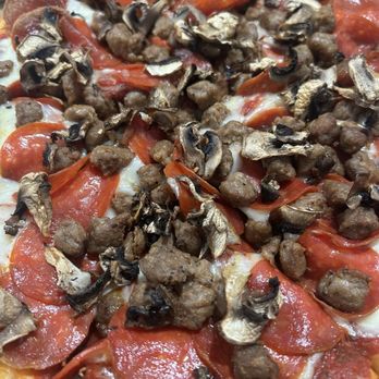 Papajoe's Pizza - Double Pepperoni, sausage and mushroom. - Pizza Near Me - Bellflower, California