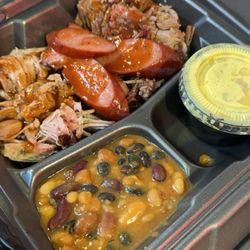 Tu Bones BBQ - 3 Meat Plate - Pulled Pork, Brisket, & sausage