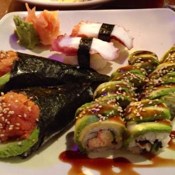 Sumo San - Octopus, spicy tuna hand roll, and caterpillar roll - Japanese Near Me - Richmond, Virginia