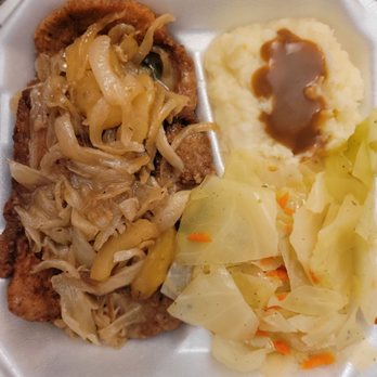 Southern Taste Diner - Smothered pork chop w/cabbage and mash potatoes w/gravy. - Southern Near Me - North Chesterfield, Virginia Southern Taste Diner - Smothered pork chop w/cabbage and mash potatoes w/gravy. - Southern Near Me - North Chesterfield, Virginia