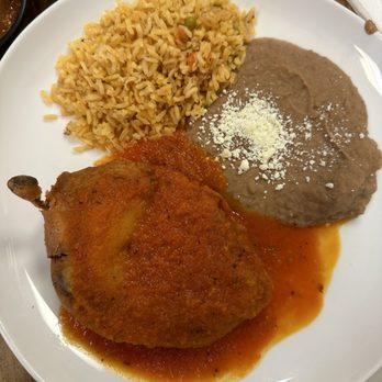 Las Cazuelas - Chile Relleno with Rice and Beans - Mexican Near Me - Las Vegas, Nevada
