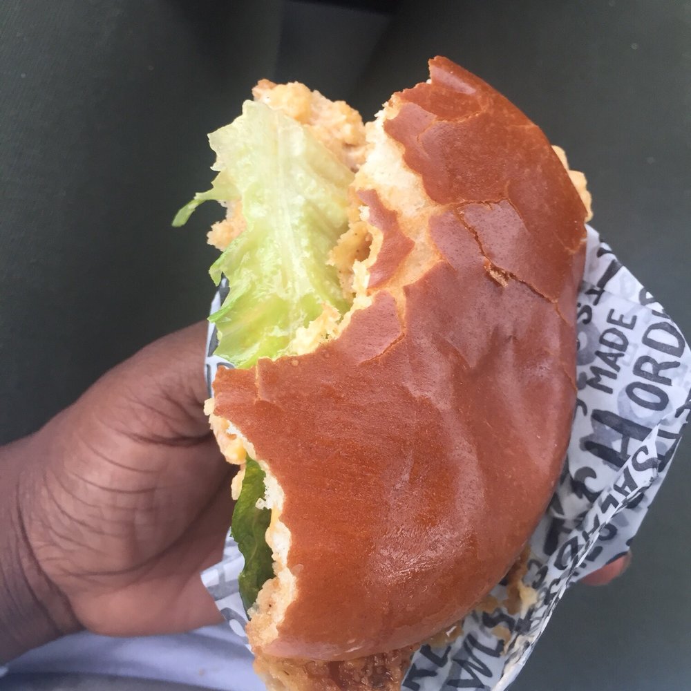 PDQ - NOT happy about this, the chicken was so small I was left with this much bun. Yes all of this went in the trash - Fast Food Near Me - Concord, North Carolina PDQ - NOT happy about this, the chicken was so small I was left with this much bun. Yes all of this went in the trash - Fast Food Near Me - Concord, North Carolina