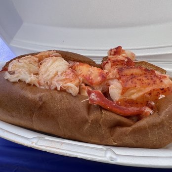 Lobstar Food Truck - a lobster roll in a styrofoam container - Food Trucks Near Me Lobstar Food Truck - a lobster roll in a styrofoam container - Food Trucks Near Me
