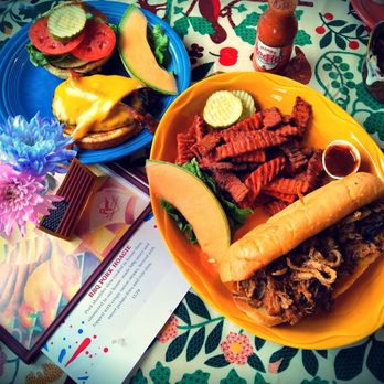 Pipers Restaurant - Bacon Cheeseburger, Sweet Potato Fries and Pulled Pork Hoegie - American Near Me - Flat Rock, Michigan