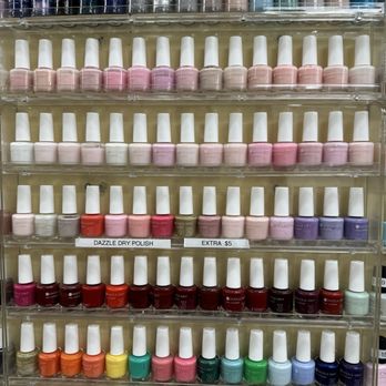 Cobble Nails & Spa - So many Non- Toxic Dazzle Dry polishes - Nail Salons Near Me - Brooklyn, New York