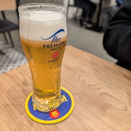 The Premium Malt draft - the glass was small for $12 The Premium Malt draft - the glass was small for $12