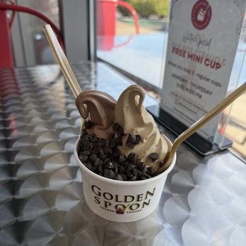 Golden Spoon - Peanut Butter, chocolate brownie with carob chips - Ice Cream & Frozen Yogurt Near Me - Oceanside, California Golden Spoon - Peanut Butter, chocolate brownie with carob chips - Ice Cream & Frozen Yogurt Near Me - Oceanside, California
