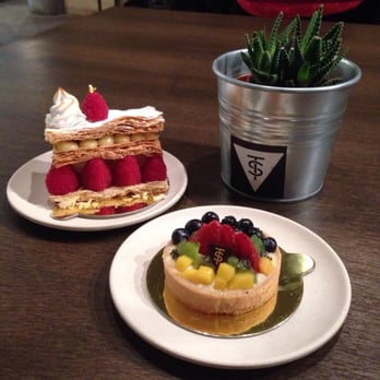Tout Suite - Raspberry Napoleon & fruit tart! - Cafes Near Me - Houston, Texas Tout Suite - Raspberry Napoleon & fruit tart! - Cafes Near Me - Houston, Texas