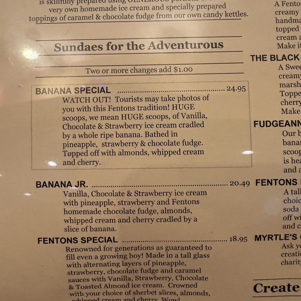 Fentons Creamery - Price for BANANA SPECIAL - Ice Cream & Frozen Yogurt Near Me - Oakland, California Fentons Creamery - Price for BANANA SPECIAL - Ice Cream & Frozen Yogurt Near Me - Oakland, California