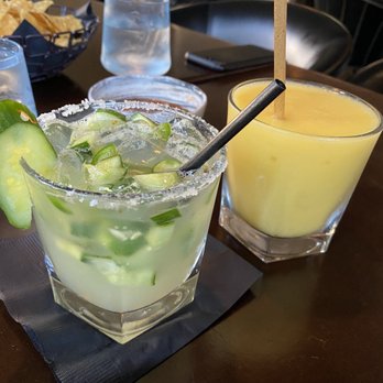 Javier's - Jalapeño cucumber margarita and mango margarita - Mexican Near Me - Irvine, California Javier's - Jalapeño cucumber margarita and mango margarita - Mexican Near Me - Irvine, California