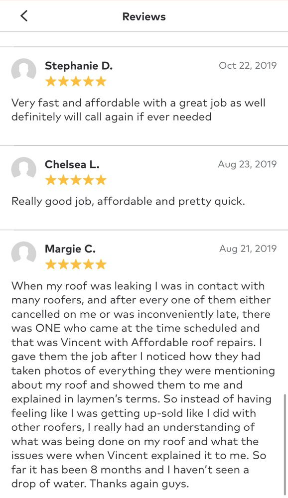 Slide of RRR Affordable Roof Repairs