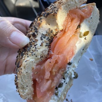 Coastal Bagels - The Works on an everything bagel - Bagels Near Me - Vero Beach, Florida Coastal Bagels - The Works on an everything bagel - Bagels Near Me - Vero Beach, Florida