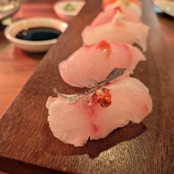 Kabooki Sushi - Nigiri Moriwase. $55. Chef's assortment of "daily catches" including toppings and condiments, served w/ house-infused tamari and wasabi. - Japanese Near Me - Orlando, Florida