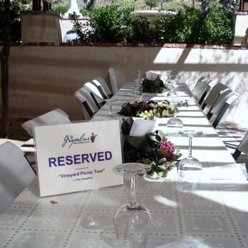 Mount Palomar Winery - Grapevine Tours has a special big table reserved for lunch. I had a fresh Italian sandwich,salad & brownie. - Venues & Event Spaces Near Me - Temecula, California