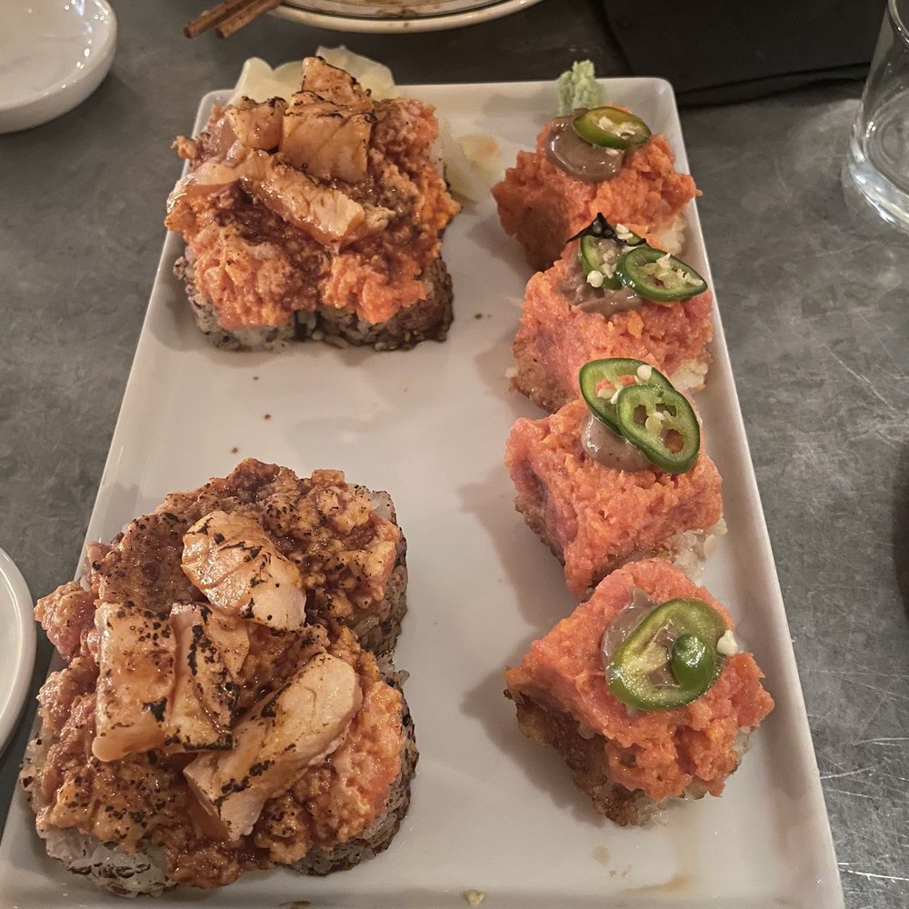 Trad Room - Salmon Skin & Crab Roll and Crispy Spicy Tuna - Japanese Near Me - Brooklyn, New York Trad Room - Salmon Skin & Crab Roll and Crispy Spicy Tuna - Japanese Near Me - Brooklyn, New York