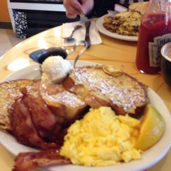The Daisy Cafe - Cinnamon Orange French Toast with Eggs and Bacon added - American Near Me - Bellingham, Washington The Daisy Cafe - Cinnamon Orange French Toast with Eggs and Bacon added - American Near Me - Bellingham, Washington