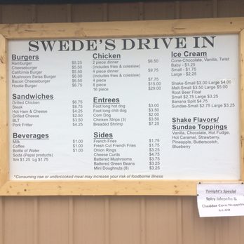 Swede's Drive In - Menu - Burgers Near Me - Danbury, Wisconsin Swede's Drive In - Menu - Burgers Near Me - Danbury, Wisconsin