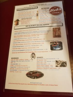 Menu photo 7 Bob's Diner Bainbridge, NY