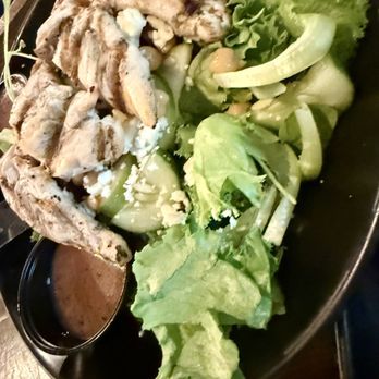 Standard Oyster Company - Zorba salad with grilled chicken. Dressing was fantastic 8/10 - Seafood Near Me - Hickory, North Carolina Standard Oyster Company - Zorba salad with grilled chicken. Dressing was fantastic 8/10 - Seafood Near Me - Hickory, North Carolina
