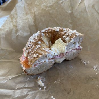 Bageltopia - Build your own - salt bagel with cream cheese and lox. - Bagels Near Me - Berkeley, California